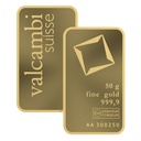 Lingote de Oro 50 gr. Valcambi