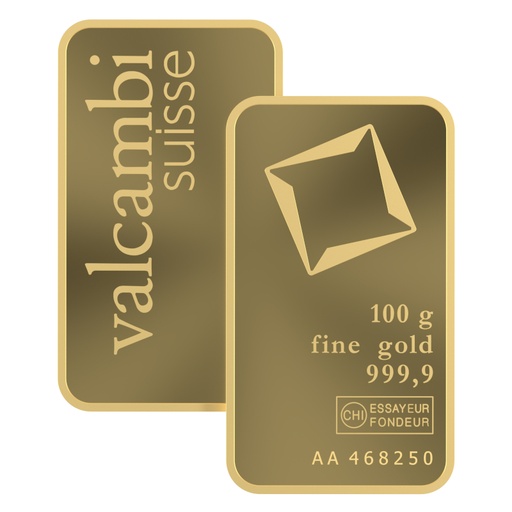 Lingote de Oro 100 gr. Valcambi